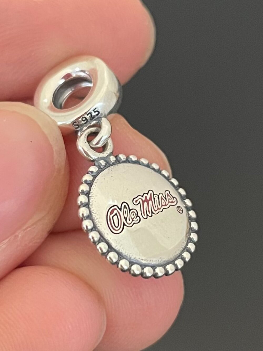Original Pandora Ole Miss Dangle Charm, Mississippi Travel Charm